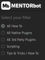 MENTORbot filter categories