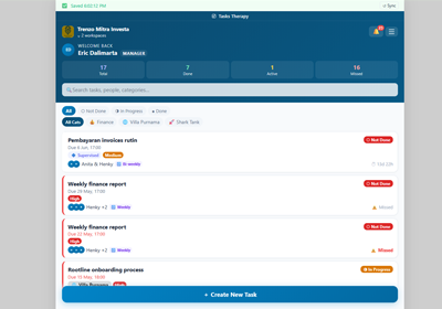 Tasks Therapy Web App preview